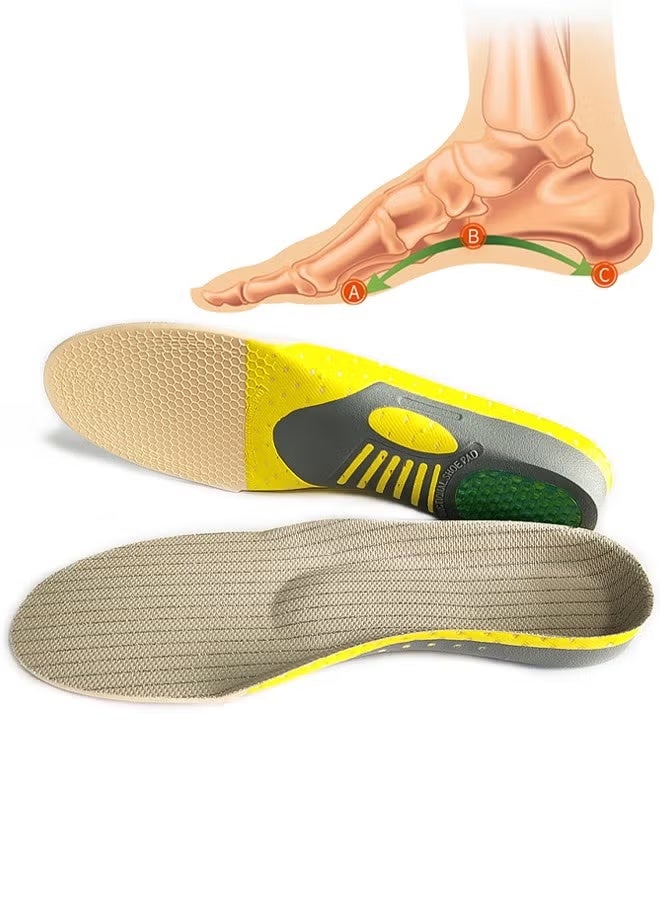 GIFT 1 Pair Arch Support Sport Insole, Plantar Fasciitis Foot Arch Support Orthopedic Cuttable Insole, Antibacterial Shock Absorption Shoe Insole for Flat Feet Pain Relief-Reduce Muscle Soreness(L,40~46) - Image 1