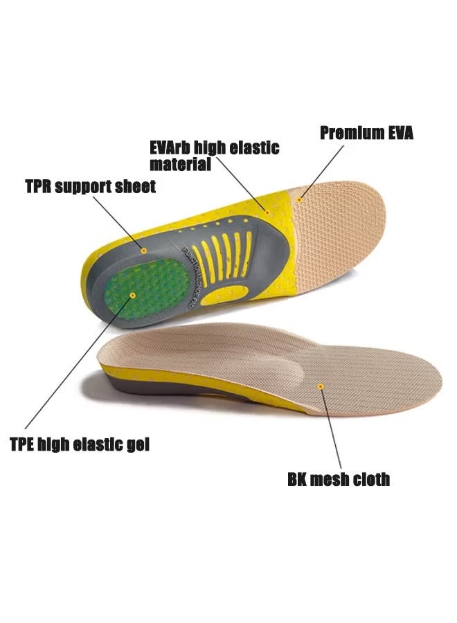 GIFT 1 Pair Arch Support Sport Insole, Plantar Fasciitis Foot Arch Support Orthopedic Cuttable Insole, Antibacterial Shock Absorption Shoe Insole for Flat Feet Pain Relief-Reduce Muscle Soreness(L,40~46) - Image 2
