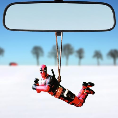 WYJS Funny Anime Car Mirror Hanging Accessories Car Pendant Reading Ornaments Auto Rearview Mirror Decoration Car Accessories Car Interior Decor C - Image 1