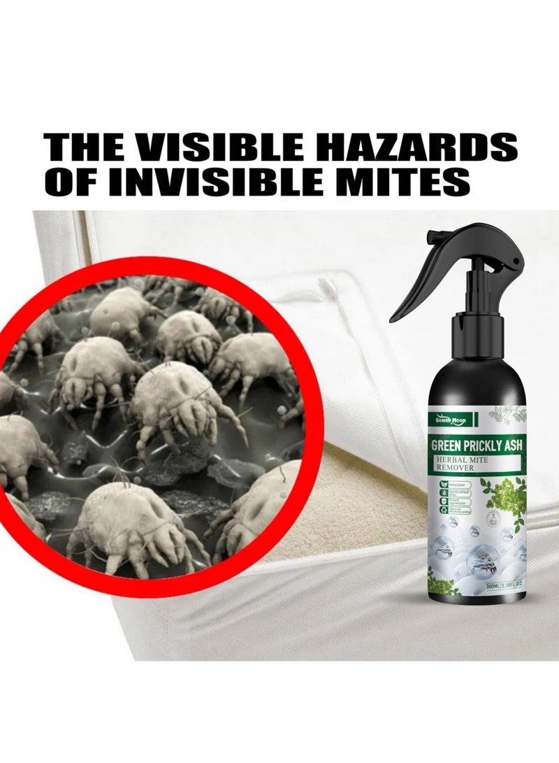 SOUTH MOON Green Prickly Ash Herbal Mite Remover for Bedding,Quilts,Sofas,Mites and Anti-mites，Eliminates Flea Bedbug Mite, Pet & Children Friendly 100ml,Natural Mite Spray  - Image 3
