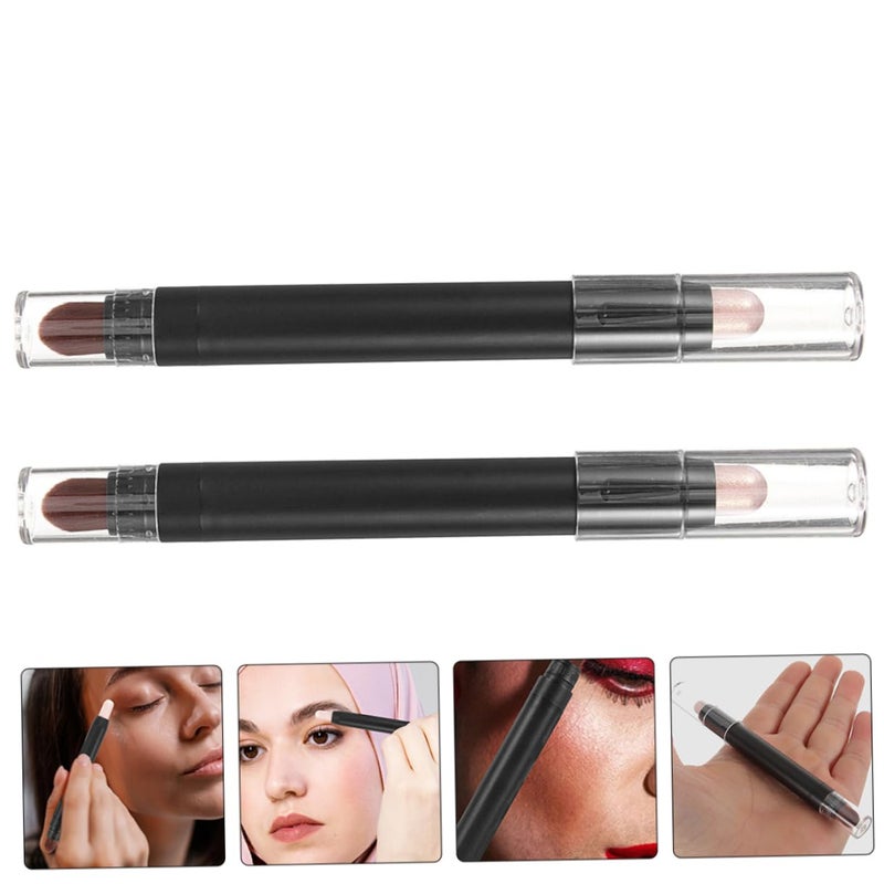 2Pcs Dual Ended Eye Shadow Stick Versatile Eye Makeup Pens for Stunning Looks for Parties and Personal Use Includes Flat and Iridescent Shades - Image 5