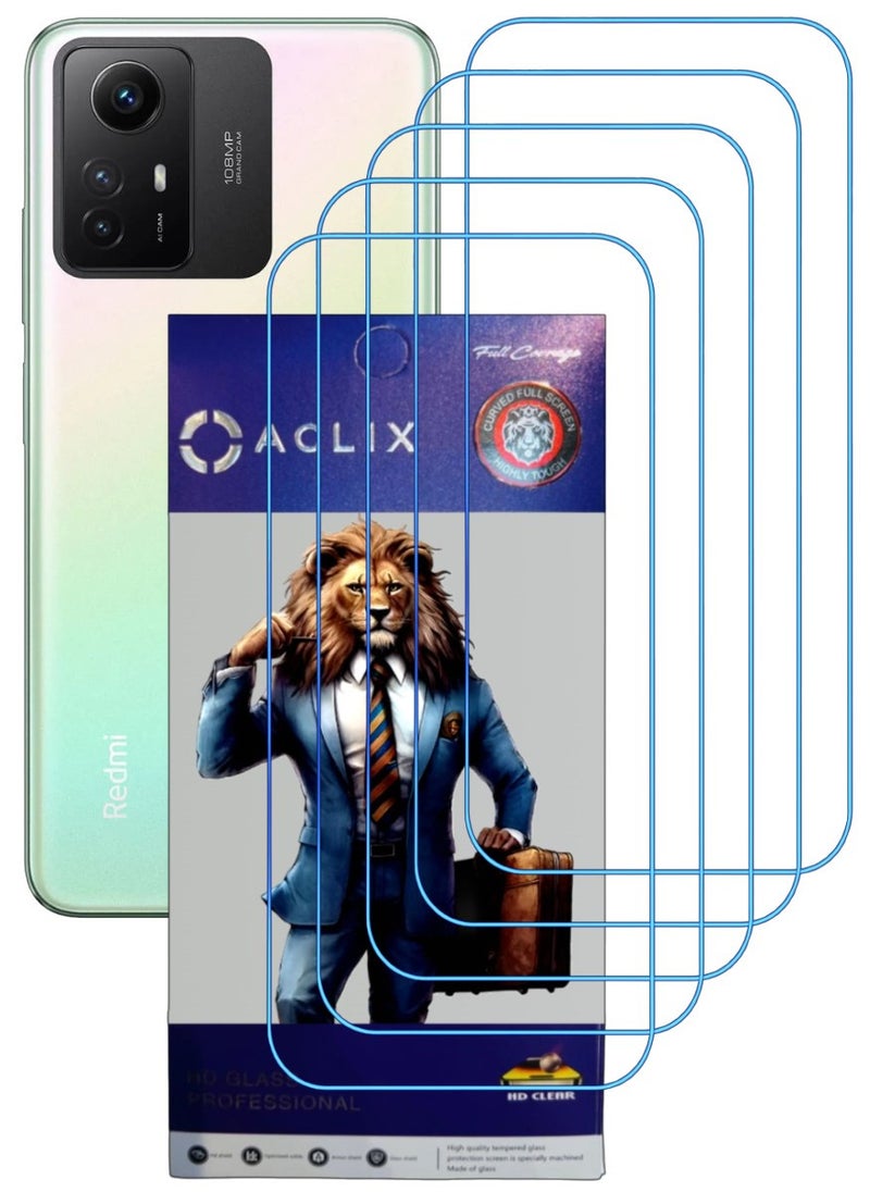 ACLIX 5 Pieces Antistatic ESD Dustproof Premium Quality High Definition Clear Tempered Glass Screen Protector Designed For Xiaomi Redmi Note 12S - Image 1