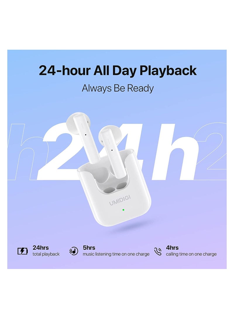 UMIDIGI Wireless Earbuds, UMIDIGI AirBuds U Wireless Headphones with Microphones, Bluetooth 5.1 Earphones in-Ear, Touch Control Bluetooth Earbuds, 24H Playing Time for Work, Home Office - Image 4