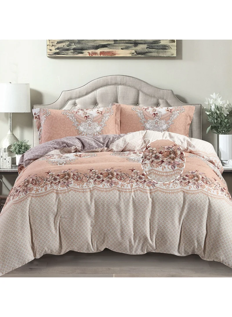 دوناتيلا 3 قطع طقم بيت لحاف بدون حشوة مايكروفايبر مقاس مزدوج بني/سكري