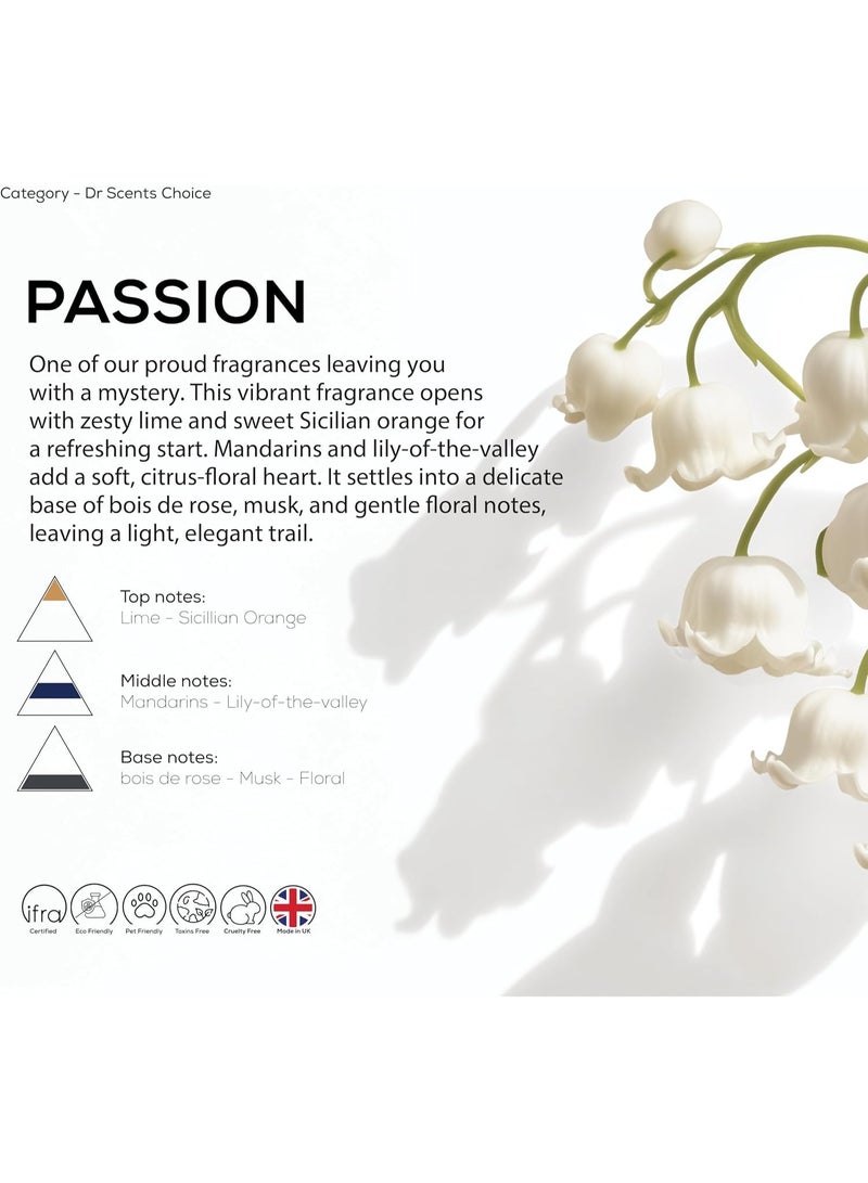 Dr Scent Diffuser Aroma Oil Passion With Fresh Lime, Mandarin and Gentle Flowery Hints Lily and Rose - (500ml) | Made in UAE | Perfect for Offices, Homes, Shops, Hotel Rooms & Small Lobbie - Image 2