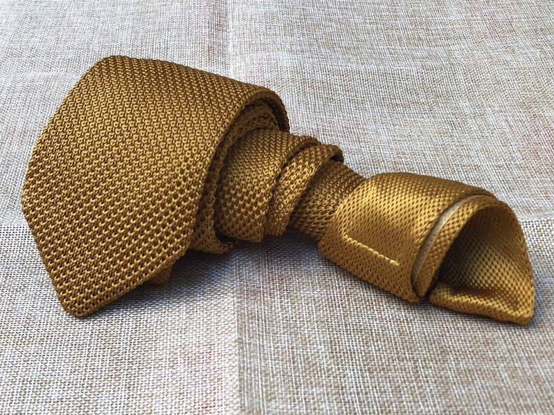 Ctskyte Men's Bronze Yellow Eco-friendly Self Ties Extra Long Knitted Necktie 58 Inches - Image 2