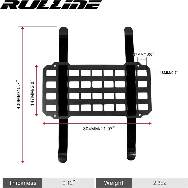 RULLINE منظم واقي الشمس للسيارة RULLINE من نوع Rigid Molle، متوافق مع حقائب الظهر وملحقات التكتيكية وأدوات الطوارئ EDC - Image 2