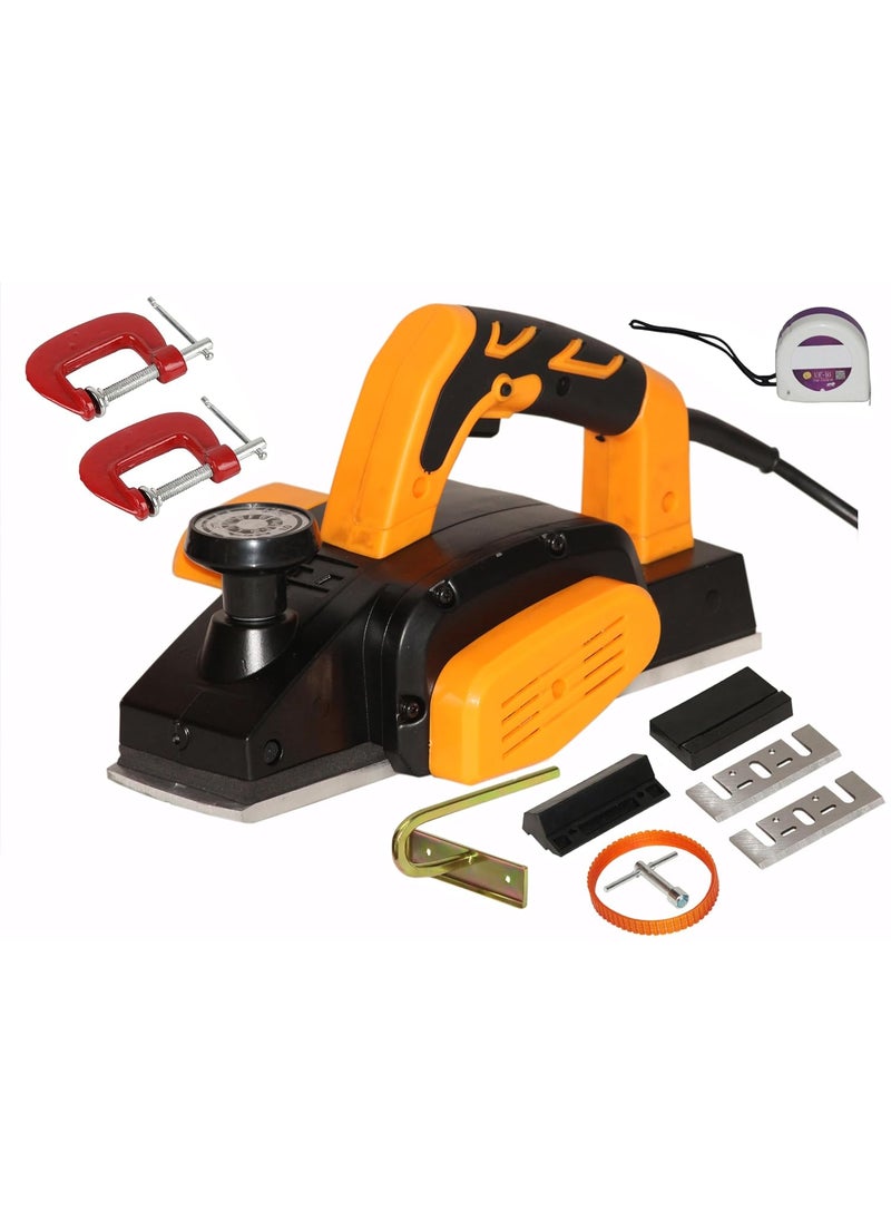 Digital Craft Digital Craft Wood Planer 800W Machine of Carpentry HighPower MultiFunction Electric Planer Professional Woodworking Machine Electric Wood Planer Machine 82mm2 G ClampTape 3Mtr 