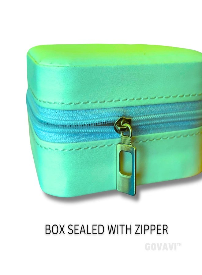 GOVAVI™ Pu Leather Small Jewelry Box, Travel Portable Jewelry Case For Ring, Pendant, Earring, Necklace, Bracelet Organizer Storage Holder Boxes (Green) - Image 5