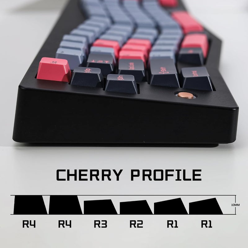 KBDiy 8008 PBT Double Shot Keycap Set,174 Keys Retro Blue Custom Key Cap Keycaps 60 Percent Cherry Profile Keycaps for 61/64/68/84/87/100/104/108 Mechanical Keyboard - Image 3