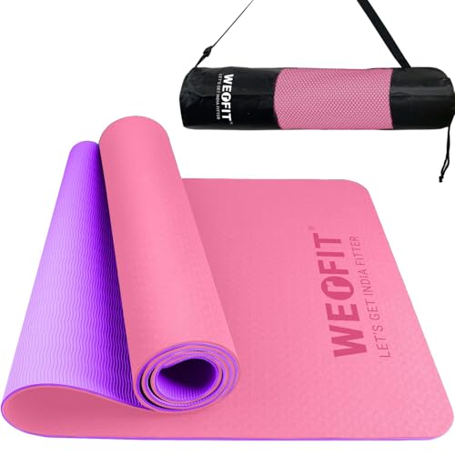 WErFIT TPE Yoga Mat for Woman with Carry Bag | Size: 2 X 6 Feet, 6 mm Thick, TPE Material | Exercise mat for Home Workout | Gym Mat for Fitness, Pilates, and Meditation, Anti-Tear, Anti-Slip - Image 1
