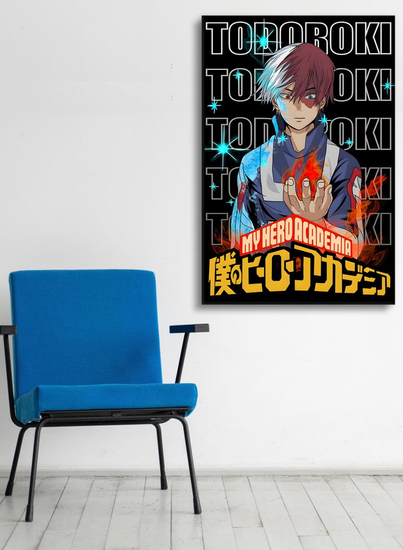 مودكلاس لوحة جدارية كانفس بإطار خشبي  ماي هيرو أكاديميا تودوركي شوتو - Image 1
