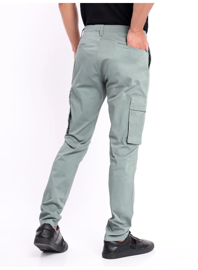 Beyoung Mist Grey Cargo Pants for Men