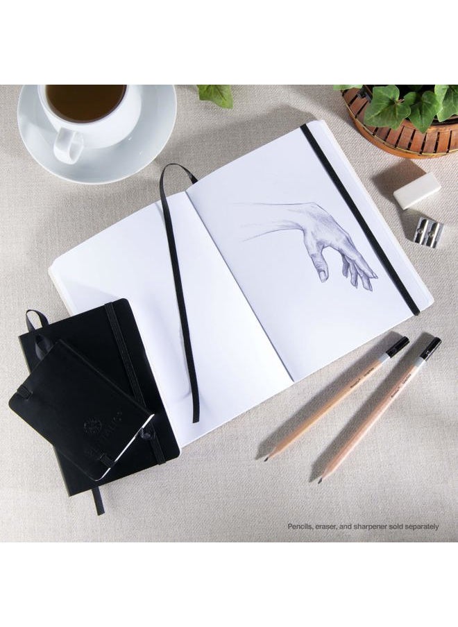 Pentalic - 3" x 4" Pocket Sketchbook Traveler Journal, 160 Pages, Black - Image 1