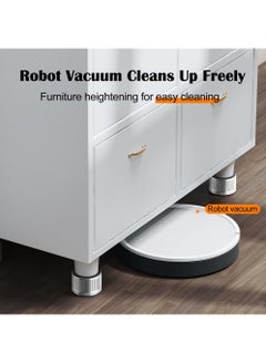 Generic Adjustable Metal Furniture Risers Heavy Duty 1 to 17 Inch Lift Sofa Bed Table Legs 4 Pack Small Silver  - Image 4