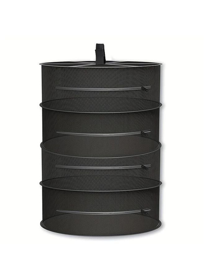 6 Tier Black Herb Drying Rack Wall Mounted Mesh Net Large Capacity Hanging Organizer - Image 2