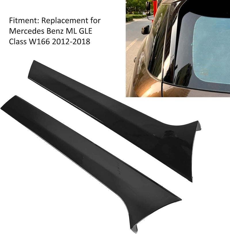 Rear Window Side Wing, ABS Rear Window Side Canard Left Right Gloss Black Replacement for Benz ML GLE Class W166 2012‑2018 (Gloss Black) - Image 4