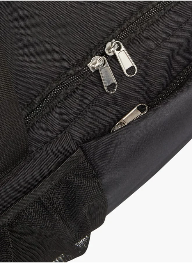Kappa Men Logo Print Duffel Bag with Handles and Zip Closure