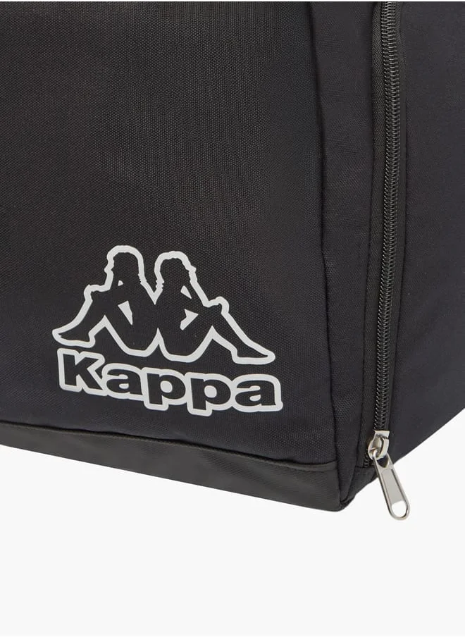 Kappa Men Logo Print Duffel Bag with Handles and Zip Closure