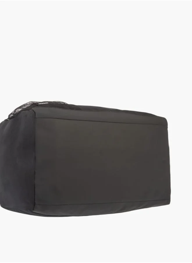 Kappa Men Logo Print Duffel Bag with Handles and Zip Closure
