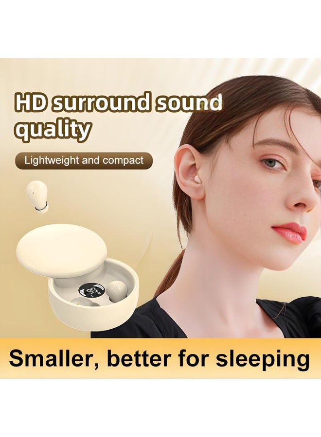 Arabest Mini Invisible Bluetooth Earbuds - Ergonomic Wireless Earbuds with Premium Sound Quality and One-Step Auto Pairing (Beige) - Image 5