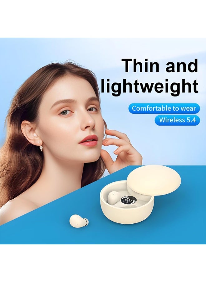 Arabest Mini Invisible Bluetooth Earbuds - Ergonomic Wireless Earbuds with Premium Sound Quality and One-Step Auto Pairing (Beige) - Image 2