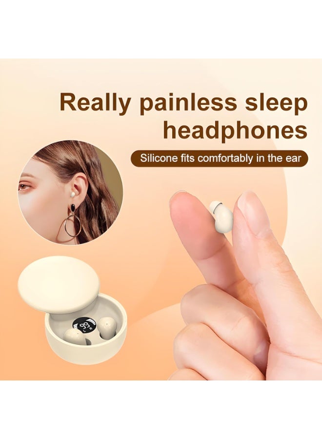 Arabest Mini Invisible Bluetooth Earbuds - Ergonomic Wireless Earbuds with Premium Sound Quality and One-Step Auto Pairing (Beige) - Image 4