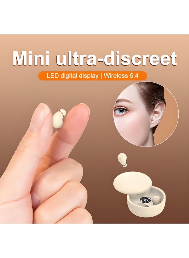 Arabest Mini Invisible Bluetooth Earbuds - Ergonomic Wireless Earbuds with Premium Sound Quality and One-Step Auto Pairing (Beige) - Image 3