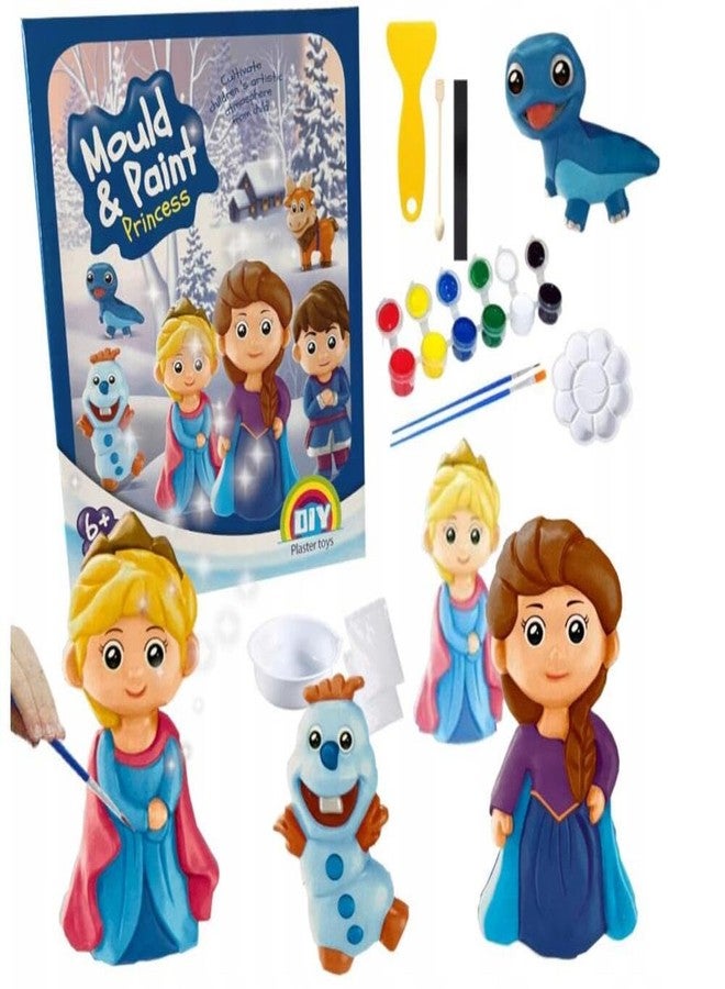 RUJVE DIY Mould and Paint Craft kit | Kids DIY Craft For 3+ Years | Plaster Figurine Set with Pigments, Palette & Mold, Painting Art & Craft Set - Gift Toys for 3 4 5 6 7 8+ Year Old Boys & Girls (Princess) - Image 1