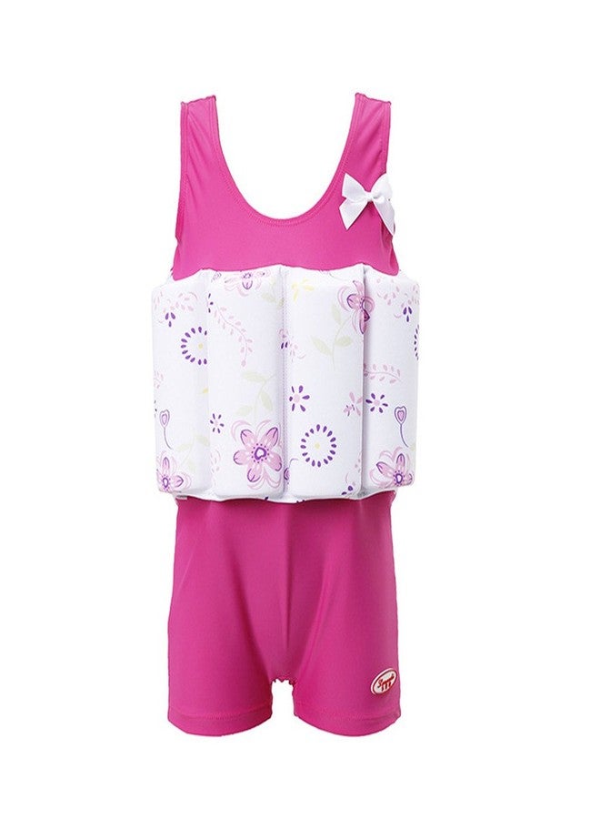 ELUCKFACE Baby Kids Boys Girls One-Piece Swimsuit with UPF 50+ Sun Protection, Long Sleeve Rash Guard for Toddler, Beach Pool Swimming, Summer Vacation Outfit Fuchsia 5-6Years - Image 1