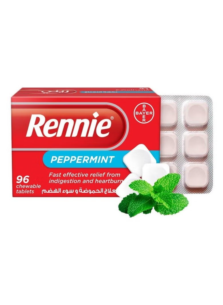 RENNIE أقراص مضادة للحموضة قابلة للمضغ 96 حبة - Image 3
