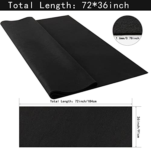 HaoFeijh Black Felt Fabric 72 * 36 Inch Wide 1.6mm,Fabric Sheets Soft Woven Acrylic Craft Fabric for DIY Craftwork Sewing Patchwork,Craft Felt - Image 2