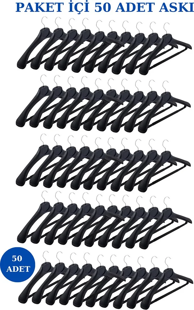 İstanbul Manken Istanbul Mannequin 50 Pieces Plastic High Quality Coat Hanger, Clothes Hanger, Suit Hanger