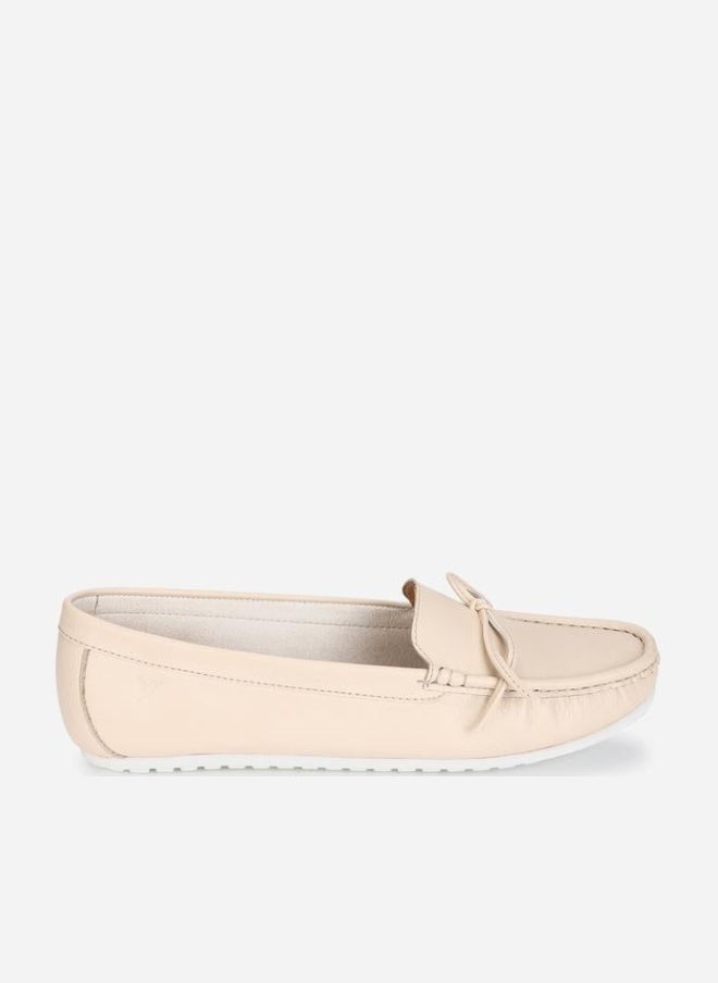 YOHO Beige Bliss Bow Detail Cushioned Loafers - Image 3