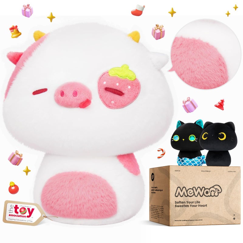 Mewaii Squishy CloudLike Softness Trending Kawaii Strawberry Cow Mushroom Plush Pillow A MustHave Collectible for Young Adults Perfect for Kids Toddlers Girls Stuffed Animal 14 - Image 2