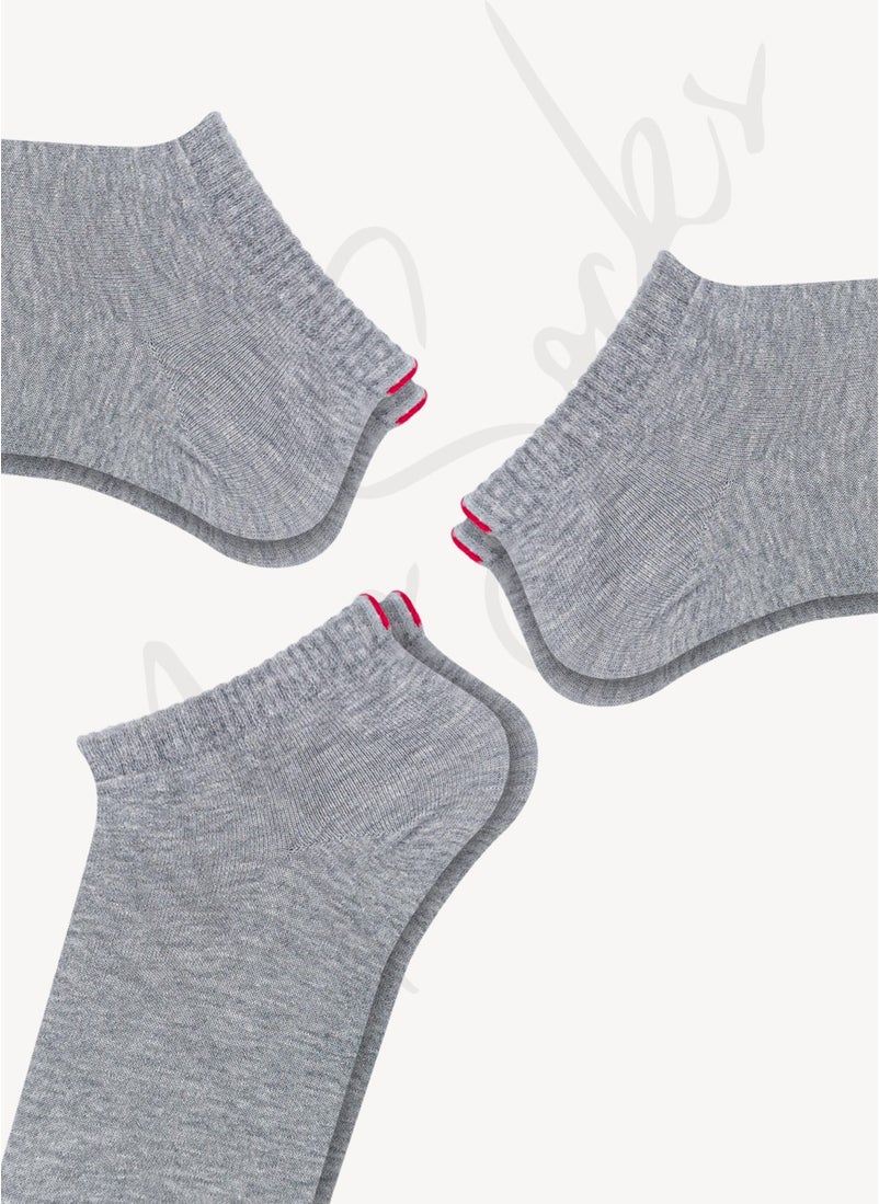 Mono Socks - 3-Piece Red Notched Booties Socks - Image 1