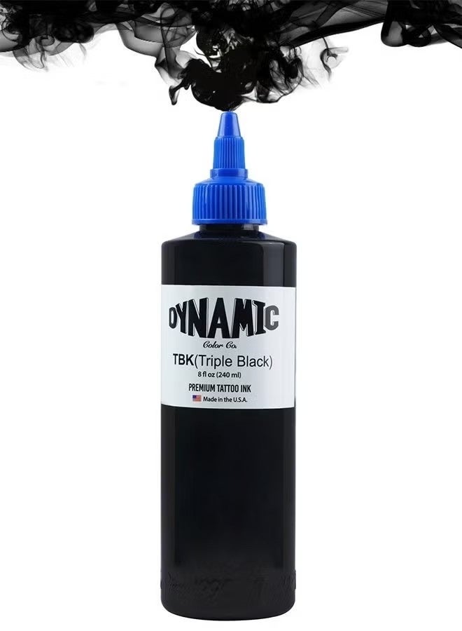 Dynamic Color Co Triple Black Professional Tattoo Ink | Premium 8oz Bottle | Vibrant, Long-Lasting & Skin-Safe Formula - Image 1