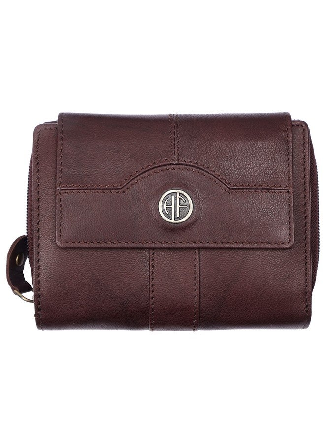  هاموندز فلاي كاتشر محفظة HAMMONDS FLYCATCHER للنساء - محفظة نسائية من الجلد الطبيعي - بني عتيق - 14 فتحة للبطاقات - حماية RFID - 3 فتحات لبطاقات الهوية - محفظة نسائية - إغلاق بزر - للاستخدام اليومي، محفظة نقود نسائية - Image 2