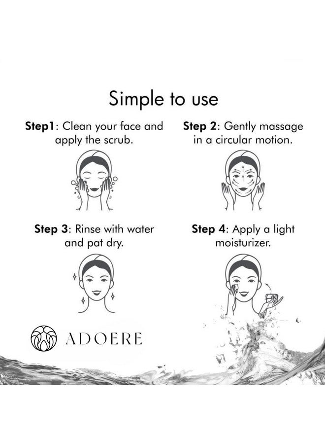 ADOERE سكراب تقشير الوجه والجسم ADOERE | مقشر تنظيف عميق | سكراب لإزالة الجلد الميت والرؤوس السوداء | لجميع أنواع البشرة (360 مل، ذهب 24 قيراط)  - Image 2