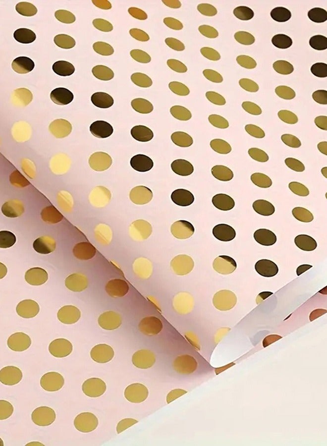 Share the Love Peach Polka Dot Wrapping Paper Pack – 4 Sheets (50 cm x 70 cm Each)  - Image 1