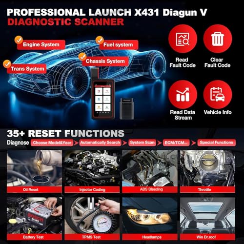 Launch 2025 Upgrade LAUNCH X431 Diagun V Bi-Directional Scan Tool,Full System Automotive Diagnostic Scanner with 35+ Reset Function,ECU Coding, Active Test, FCA AutoAuth,2-Year Free Update - Image 3