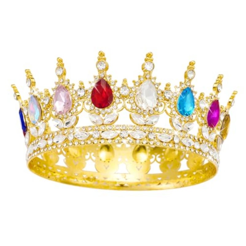 NOONQueen تاج حجر الراين تيجان الزفاف والتيجان للنساء زي حفلة إكسسوارات الشعر الأميرة عيد ميلاد تاج كريستال الزفاف Crowns444 - Image 1