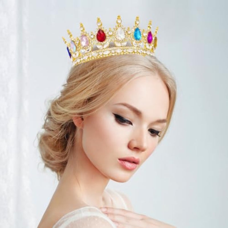 NOONQueen تاج حجر الراين تيجان الزفاف والتيجان للنساء زي حفلة إكسسوارات الشعر الأميرة عيد ميلاد تاج كريستال الزفاف Crowns444 - Image 2