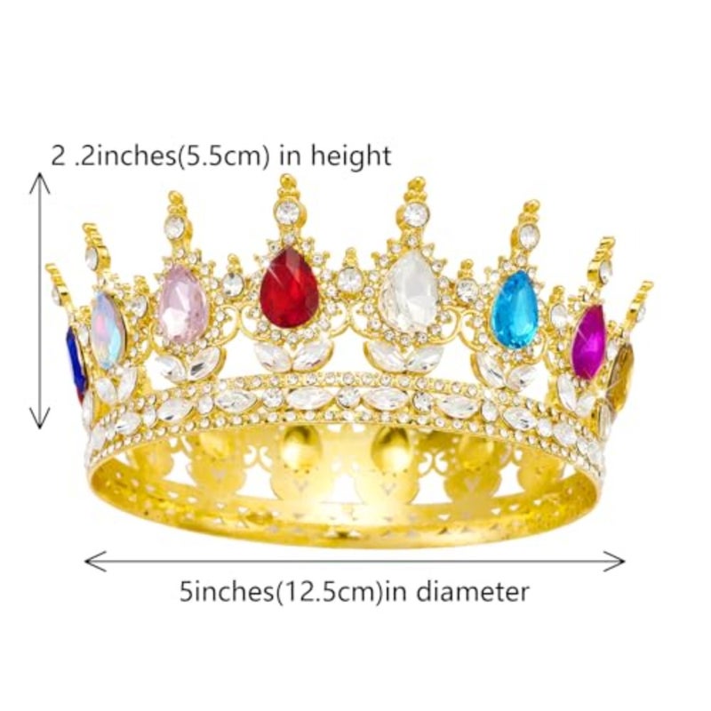 NOONQueen تاج حجر الراين تيجان الزفاف والتيجان للنساء زي حفلة إكسسوارات الشعر الأميرة عيد ميلاد تاج كريستال الزفاف Crowns444 - Image 3