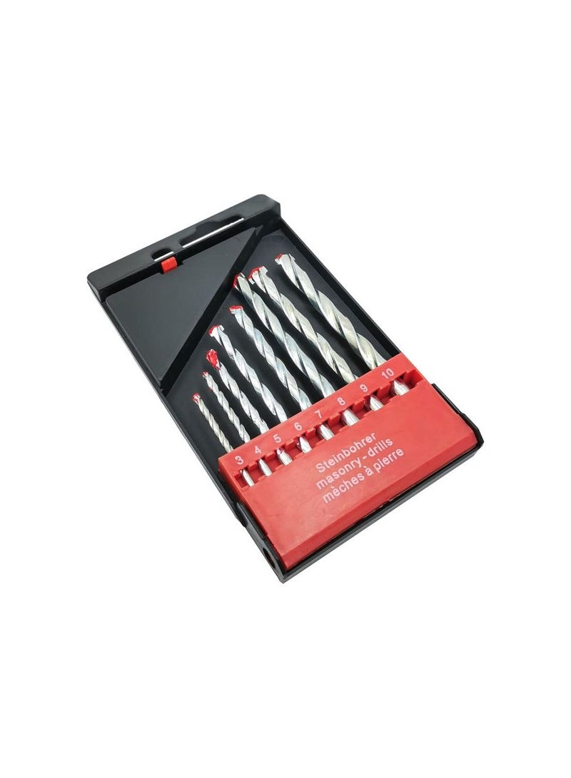 Genetic 8Pcs  Drill Bit Set, Used for Concrete Brick  Tile 1 8  to 3 8 3 4 5 6 7 8 9 10mm  Round Shank Nickel Plated  - Image 2