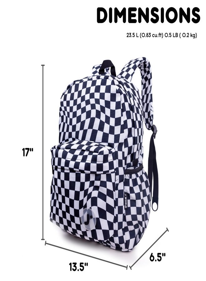 J World New York Oz School Backpack for Girls Boys. Cute Kids Bookbag, Wavy Checkers, One Size, Oz School Backpack for Girls Boys. Cute Kids Bookbag - Image 4