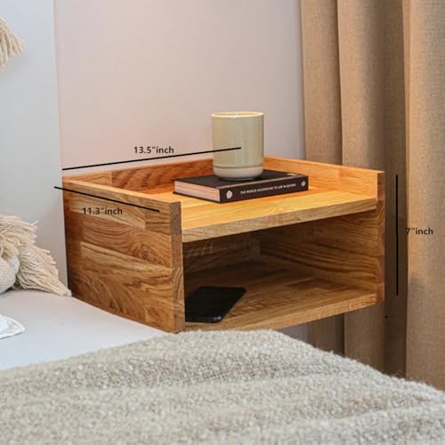 Crysellewoods Curved Wall Shelf with Drawer – Handmade Sheesham Wood Floating Table for Bedroom, Living Room & Entryway – Space-Saving Modern Accent Furniture (Model 10) - Image 3