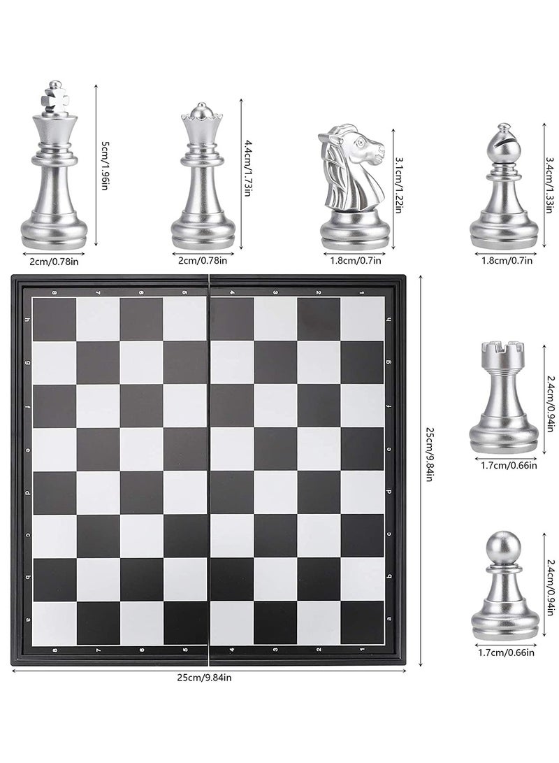 Xkimos Travel Magnetic Chess Set (9.8-Inch), Folding and Portable Board Game, Travel Size Board with Waterproof Pieces, Portable Game for Adults, Kids - Image 2