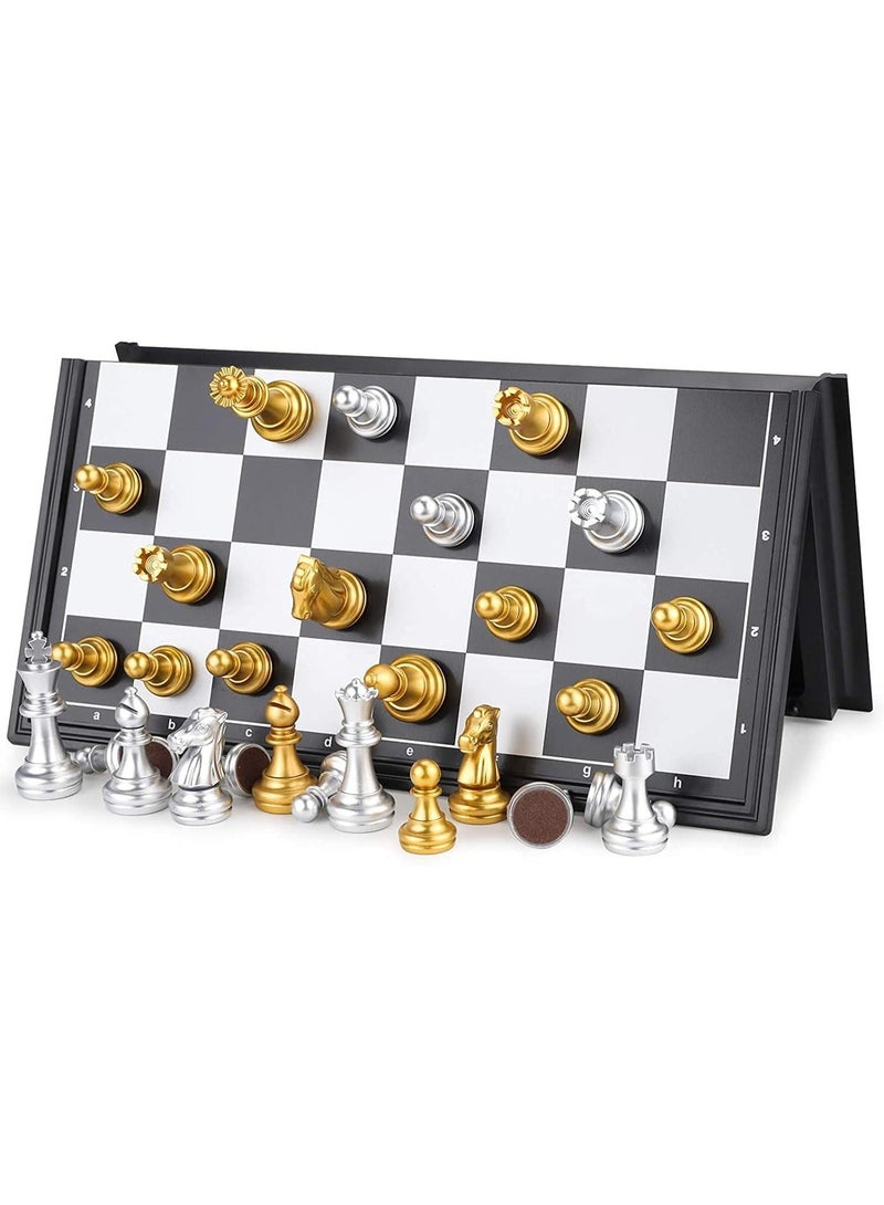 Xkimos Travel Magnetic Chess Set (9.8-Inch), Folding and Portable Board Game, Travel Size Board with Waterproof Pieces, Portable Game for Adults, Kids - Image 5