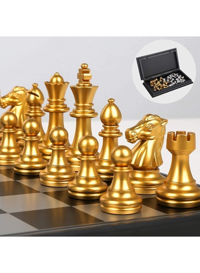 Xkimos Travel Magnetic Chess Set (9.8-Inch), Folding and Portable Board Game, Travel Size Board with Waterproof Pieces, Portable Game for Adults, Kids - Image 4